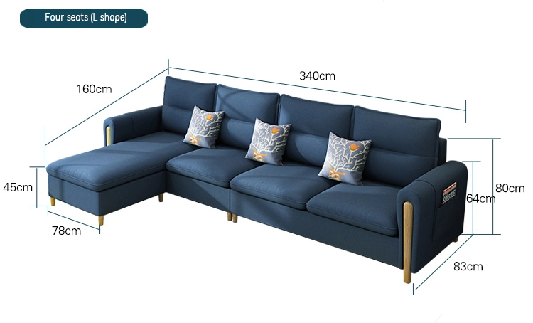 Wholesale Simple Luxary Nordic Fabric Solid Wood Sofa Set Designs