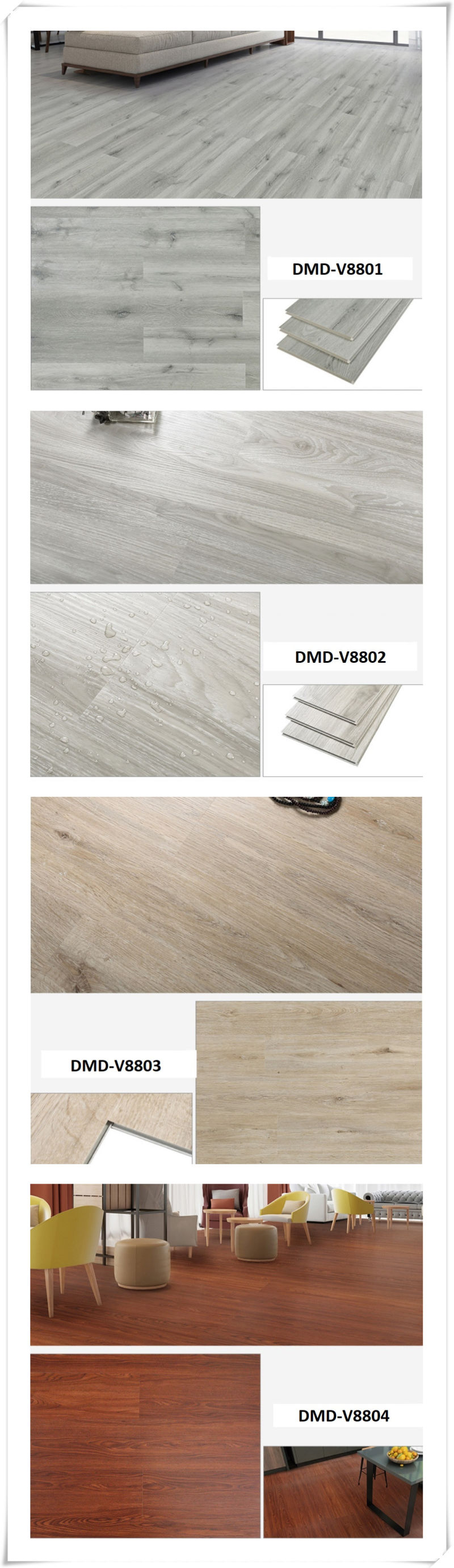 Wear-Resisitng Timber Floor Embossed Laminated Flooring 8 mm Laminate Floor