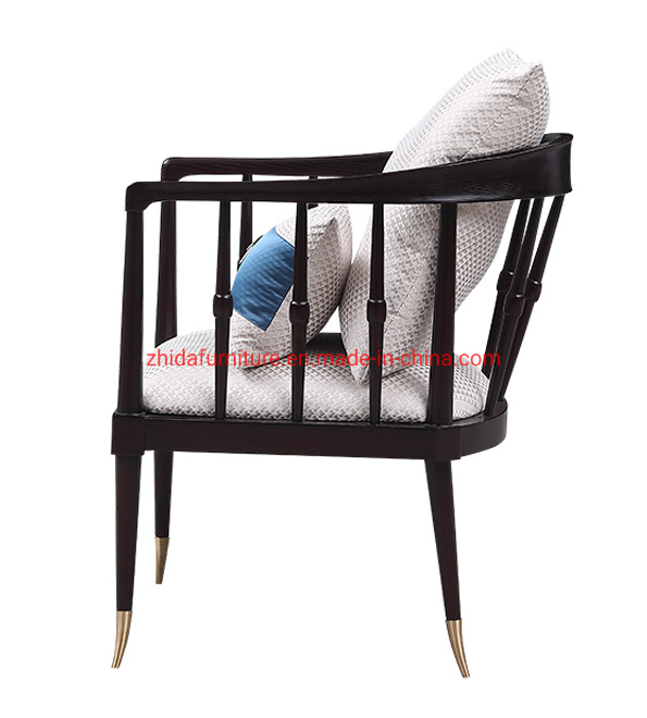 Black Wooden Brass Color Living Room Chair Hotel Wooden Chair