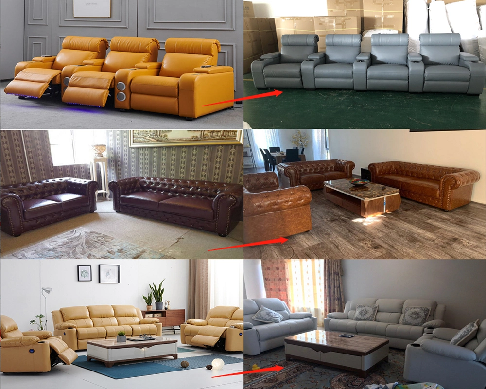 Italian Leather Living Room Sofa, Modern Furniture Home Antique Leather Sofa Classic Furniture Sofa Set