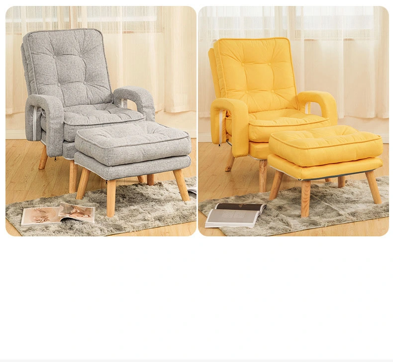 Factory Promotion Living Room Solid Wood Fabric Lazy Sofa Chair