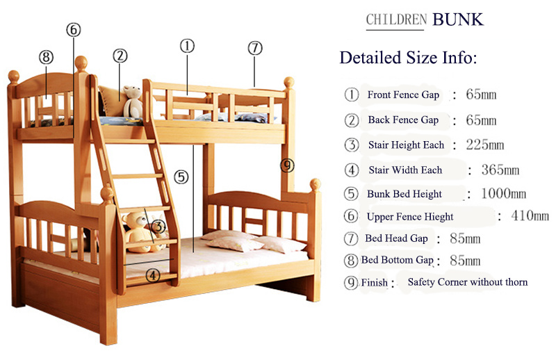 Solid Wood Children Bed Bunk Bed Bunk with Many Options