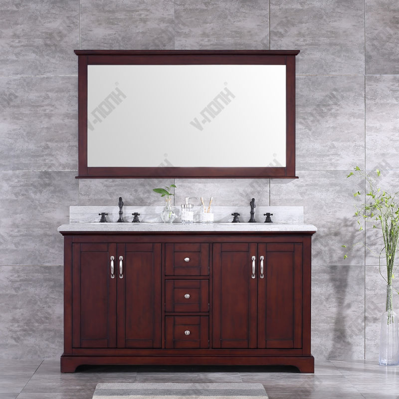 60inch Mahogany Double Sinks Bathroom Vanities, Cabinets