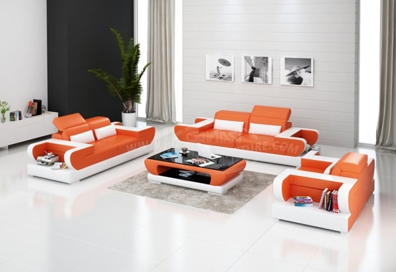 Adjustable Gorgeous Superior Leather Sitting Room Sectional Sofa Set G8002D