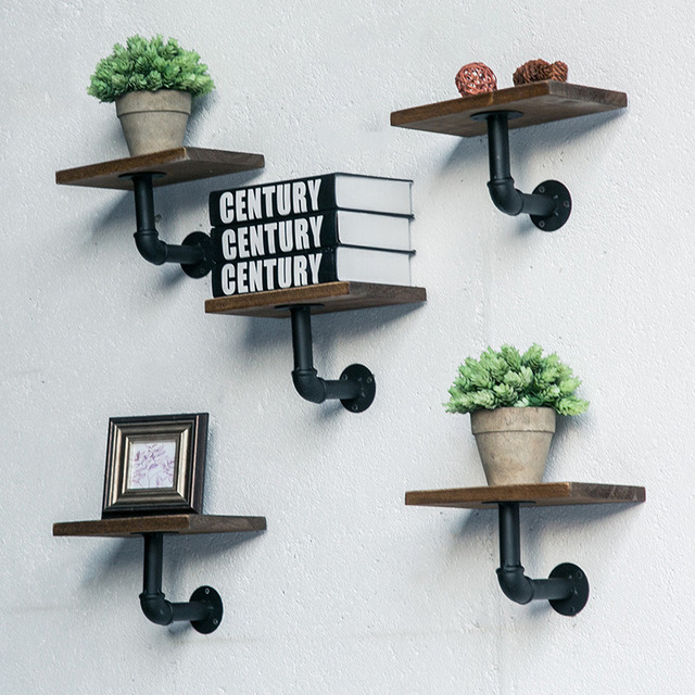 Wall Hanging Shelf American Industrial Style Restaurant Wrought Iron Clapboard Display Flower Stand