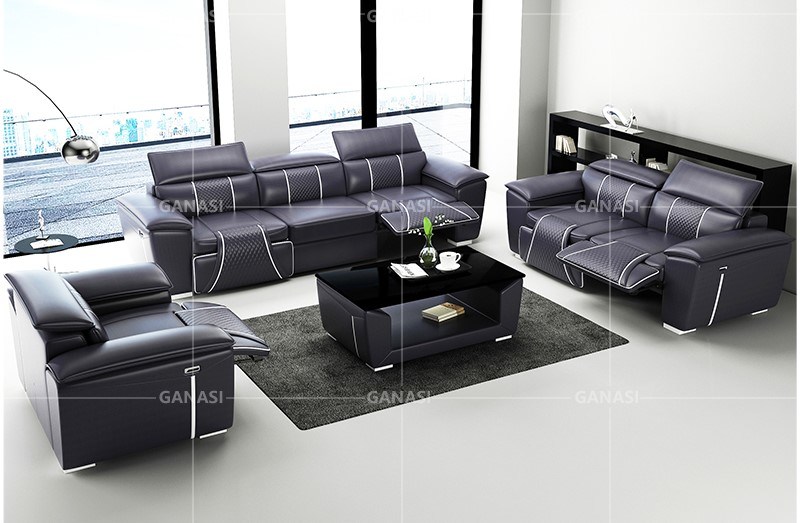 Ganasi Electric Recliner Full Leather Sofa Home Theater Cinema Sofa