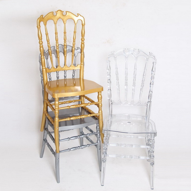 Resin Silver Royal Chair with High Back Dining Chair Banquet Chair