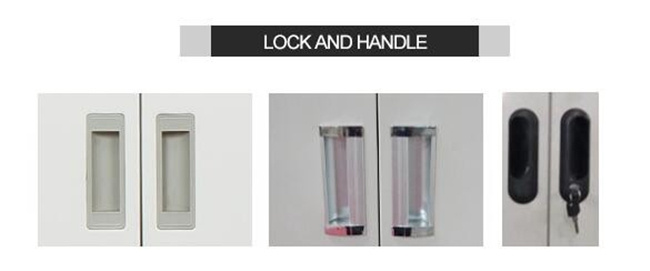 Four Adjustable Shelves Glass Swing Door Cupboard
