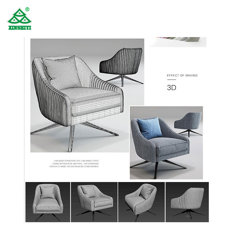 New Design Restaurant Furniture Single Modern Fabric Sofa Chair Set