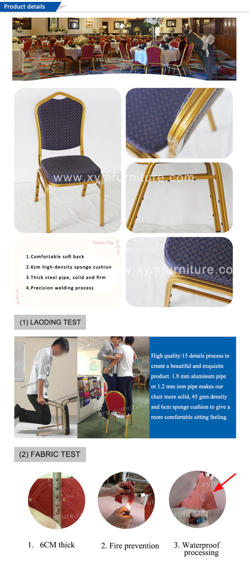 Commercial Furniture General Use and Metal Material Aluminum Banquet Chairs