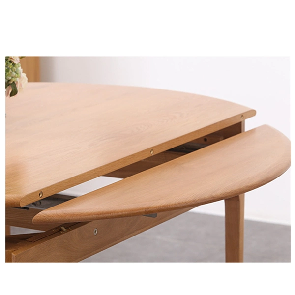 Dining Room Foldable Solid Wood Stretch Round Dining Table