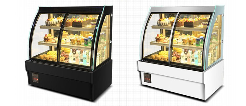 Curved Glass Cover Cake Showcase Refrigerated Display Case Refrigerated Cake Display Cabinet
