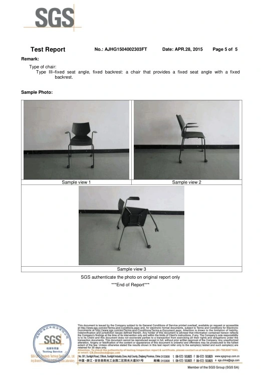 ANSI/BIFMA Standard Modern Plastic Office Chair with Arms