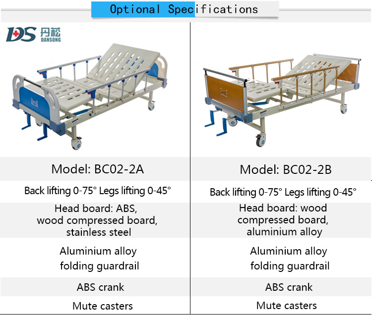 Two-Function Hospital Bed Medical Bed Sick Bed Patient Bed