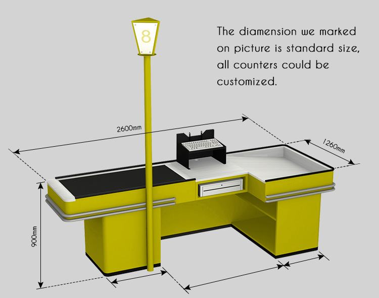 Double Sided Electric Supermarket Checkout Cashier Counter