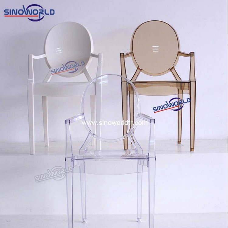 Modern Acrylic Clear Crystal Transparent Wedding Oval Back Support Chair