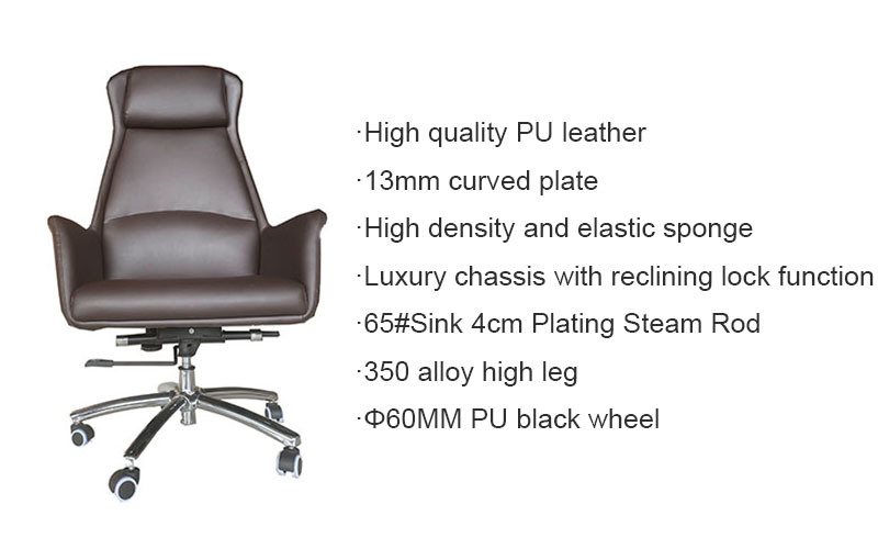 Fashionable Swivel Chair High Back Luxury Leather Executive Chair (OW-093)