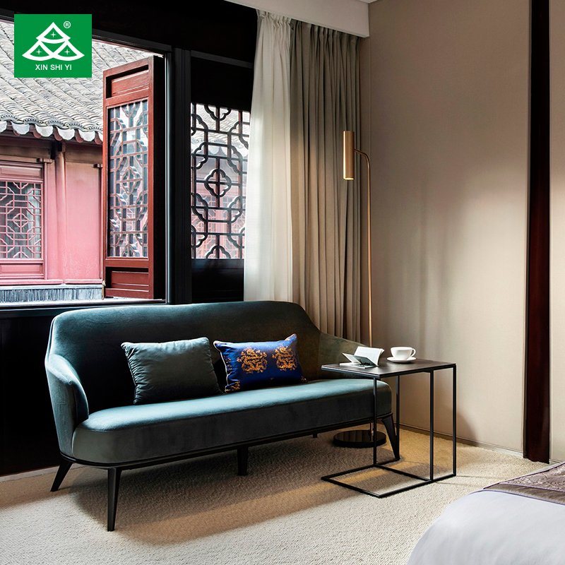 Fashion Design Melamine Double King Bed Hotel Bedroom Furniture