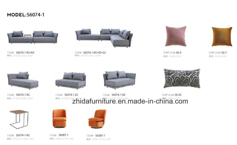 Chinese Grey Sofa Module Corner Sofa Nordic Fabric Sofa