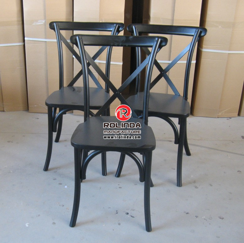 Commerial Dining Chairs Wooden Banquet Cross Back Chairs