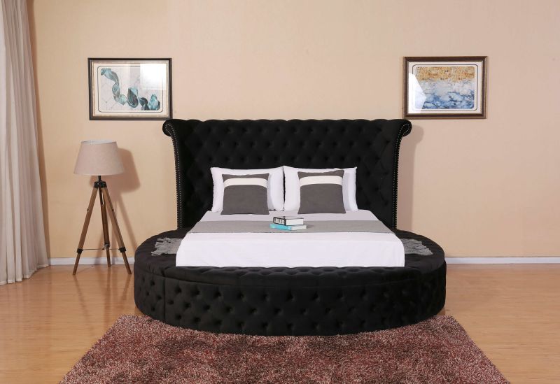 Round Bed with Storage Adult Bed Wooden Bed Furniture