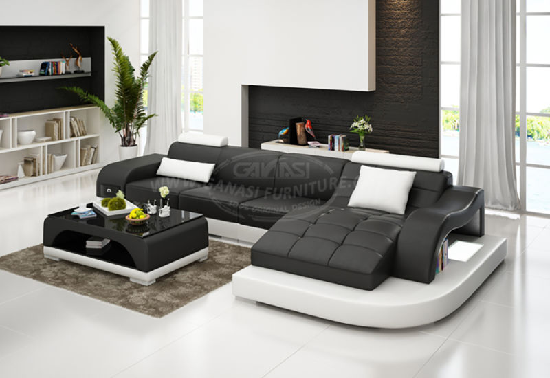 Simple Design Office Corner Sofa Plus Flat Chaise G8009D