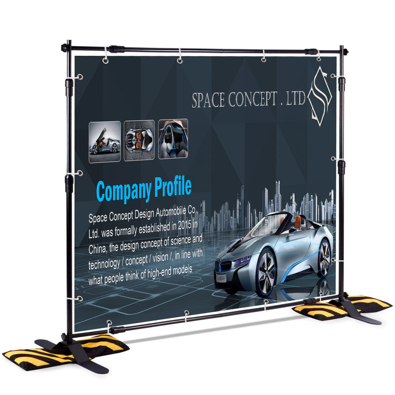 Adjustable Advertising Step and Repeat Banner Exhibition Display Stand