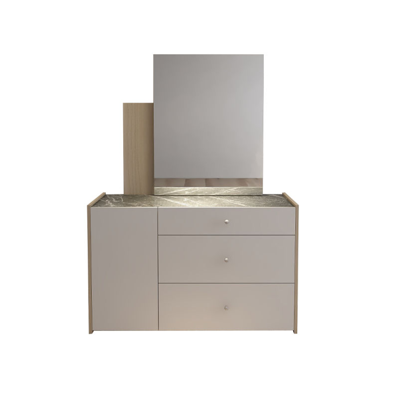Modern Home Hotel Use Wooden Pearl White Dresser with Mirror Dresser Table