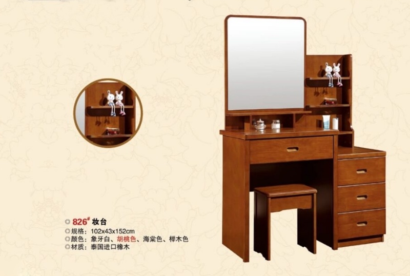 Makeup Table Solid Wood Oak Dressing Table