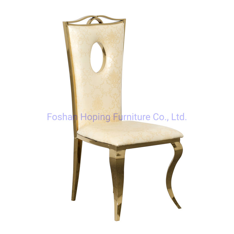 Small Side Chair White Wedding Stainless Steel Chair for Event and Party