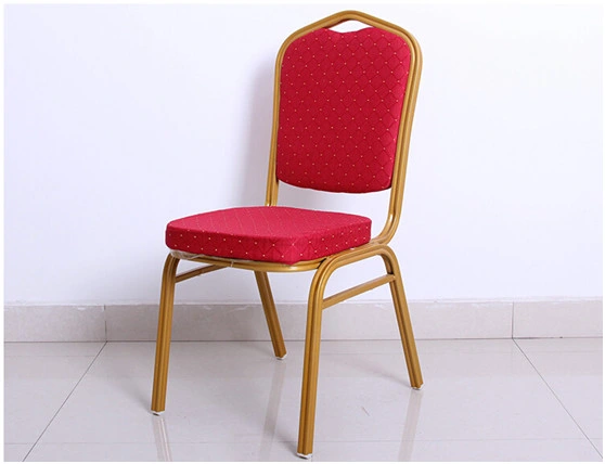 Wedding Red Fabric Hetal Dining Restaurant Dining Stackable Banquet Chair
