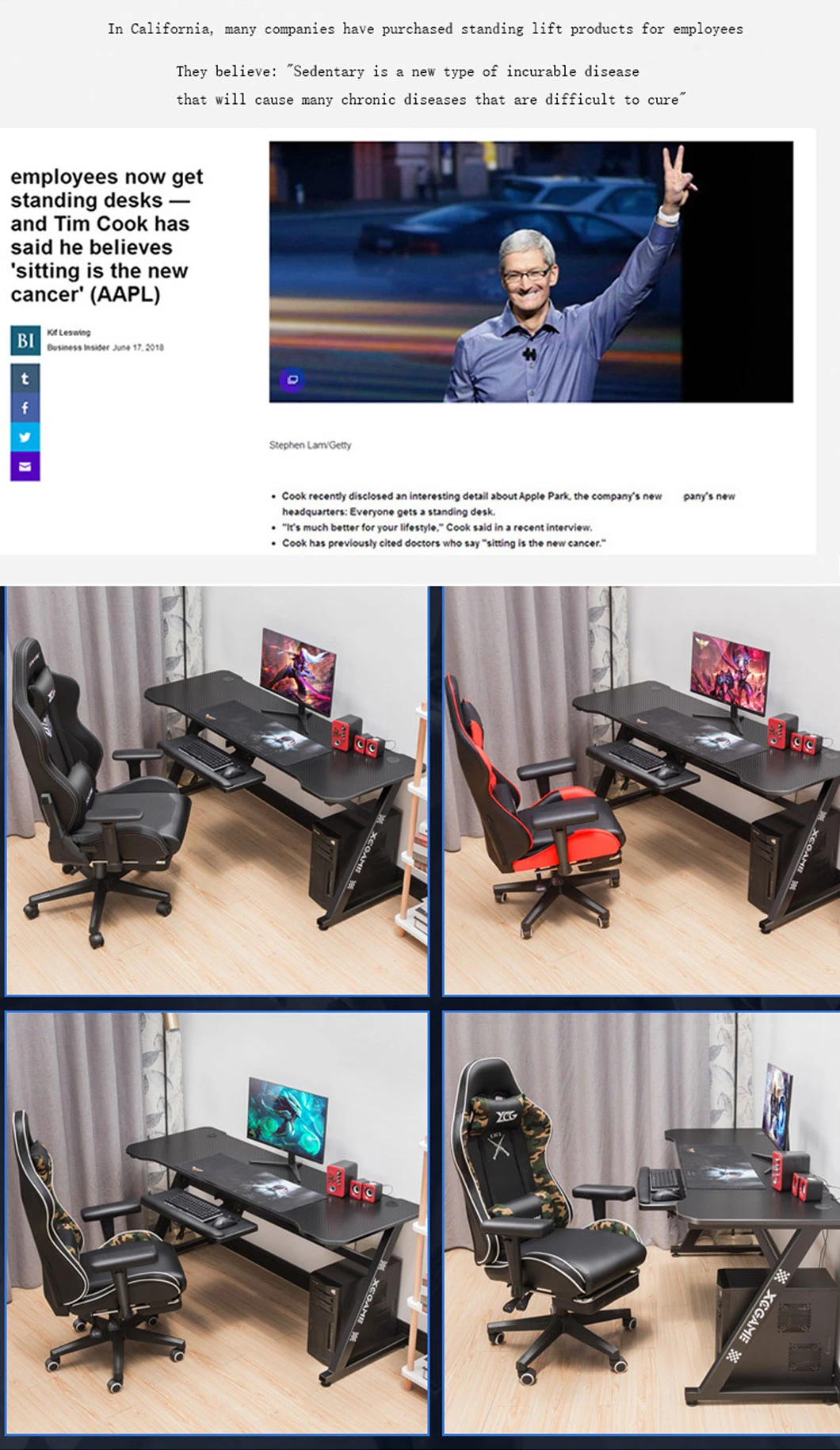 Large Gaming Desk Computer Gaming Table