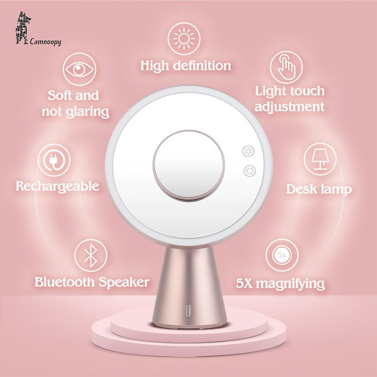Portable Dressing Vanity Bluetooth Makeup Mirror with LED Lights