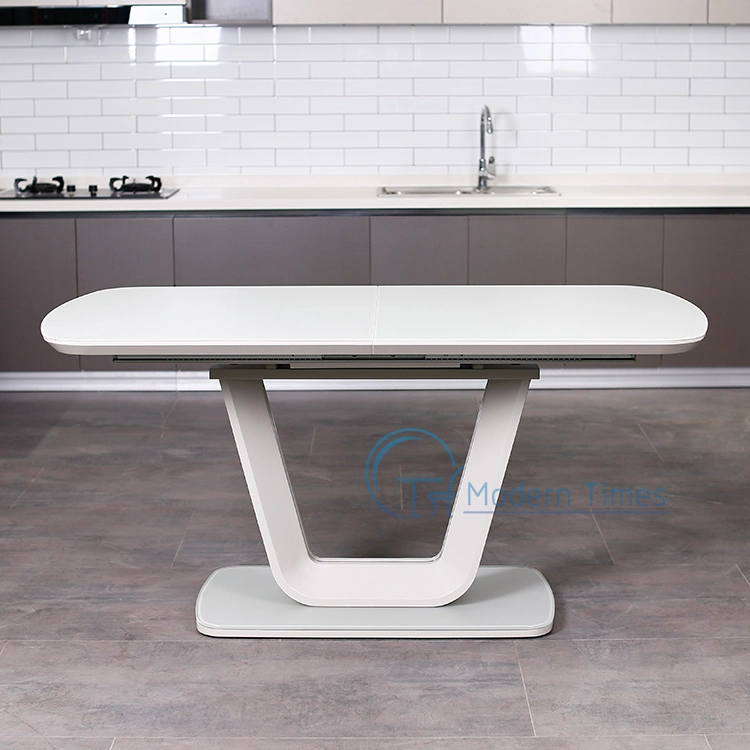 OEM Extension MDF White High Gloss 160 to 200 Cm Rectangle Dining Table / Dining Chair / Coffee Table / Sintered Stone Dining Table / Side Table / Console Table