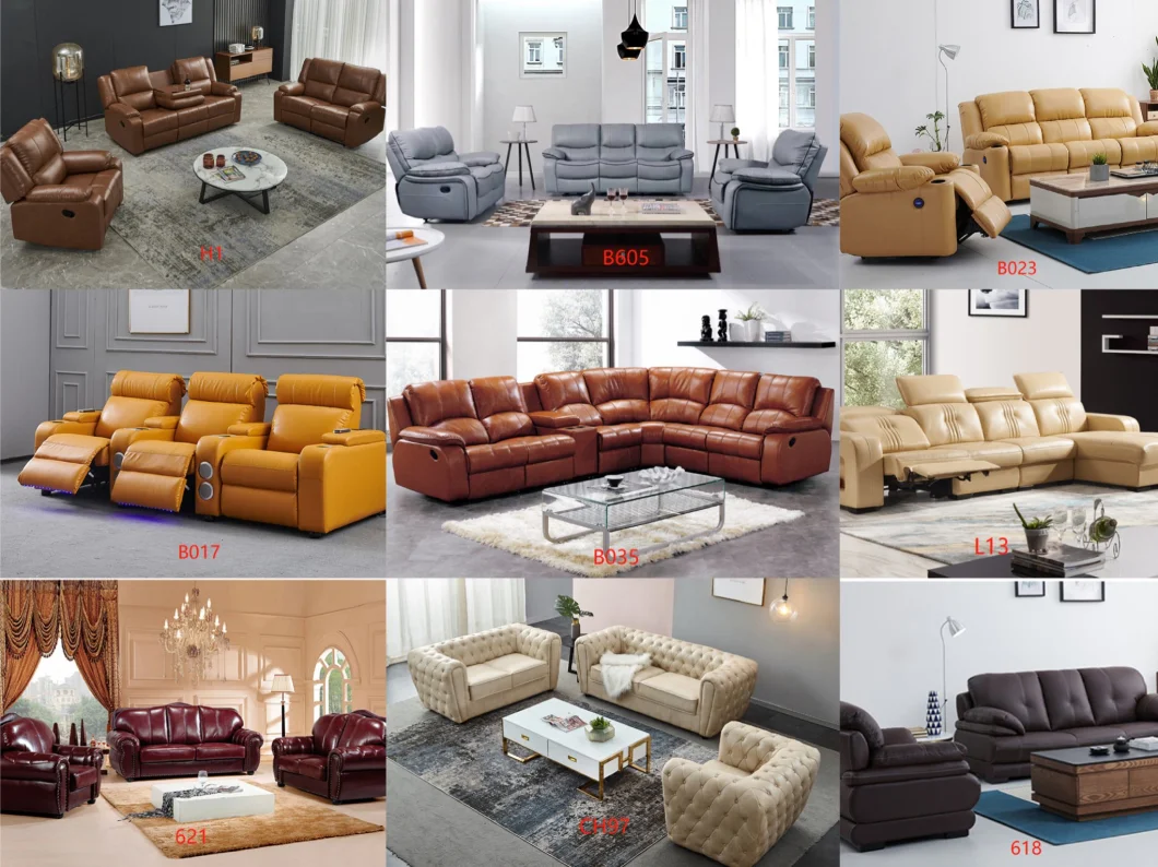 Italian Leather Living Room Sofa, Modern Furniture Home Antique Leather Sofa Classic Furniture Sofa Set