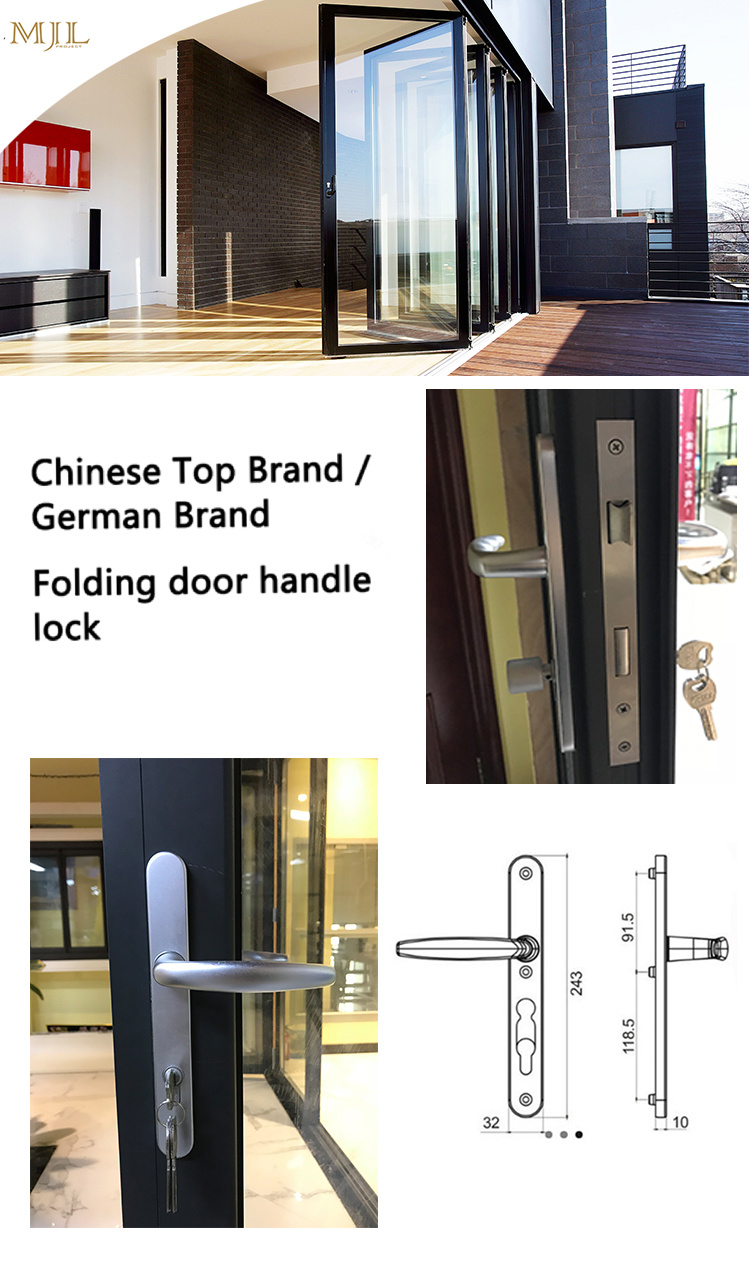 Competitive Price China Market External Folding Patio Doors Aluminum Bifolding Door