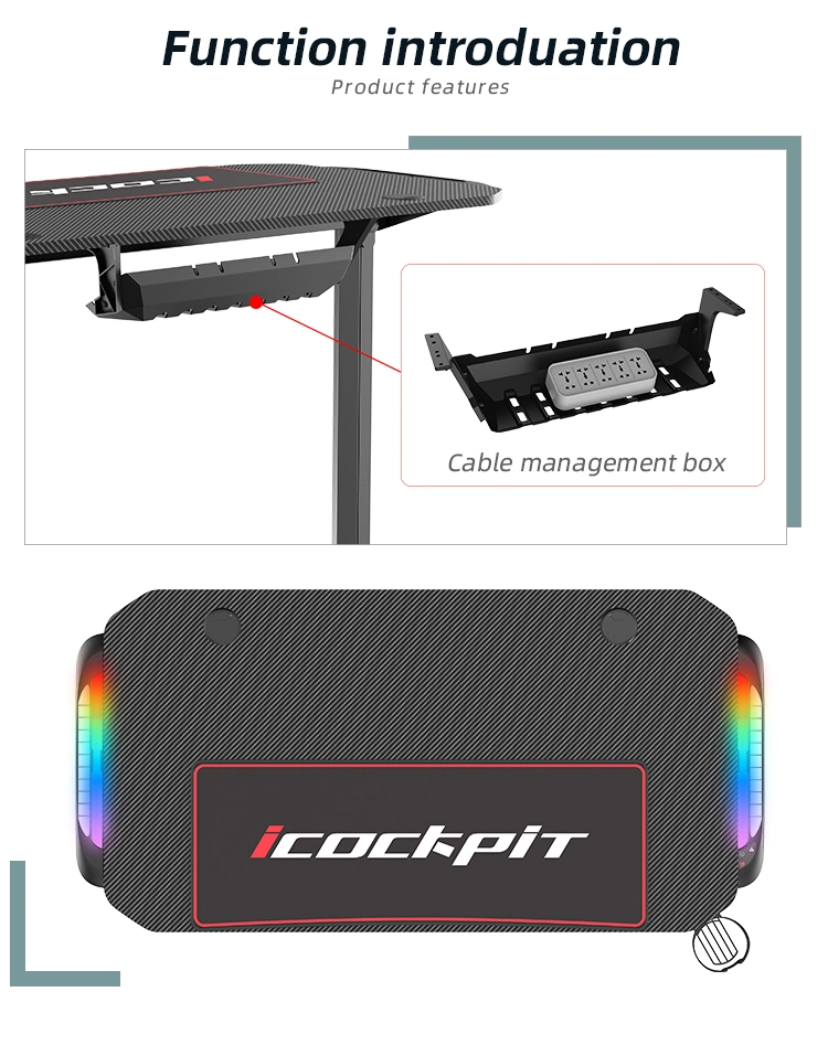 Icockcpit PC RGB Gaming Computer Desks Office Gaming Table