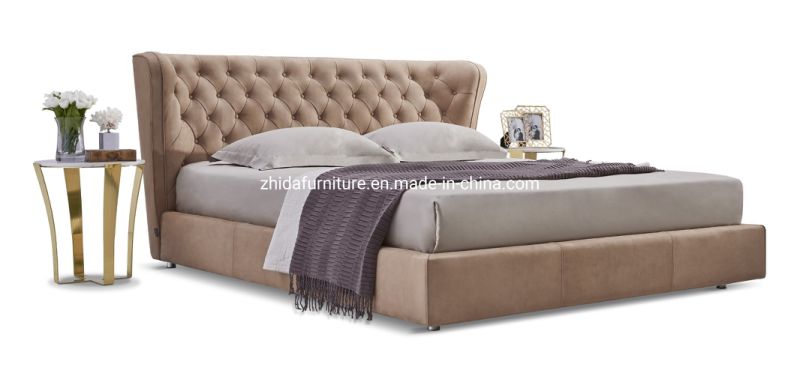 Modern Home Bedroom Furniture Kingd Size Fabric Double Bed