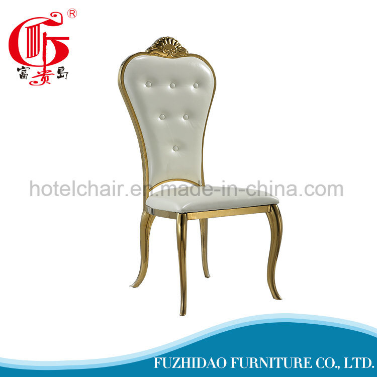 Modern Dining Room Chair with Gold Stainless Steel King Throne