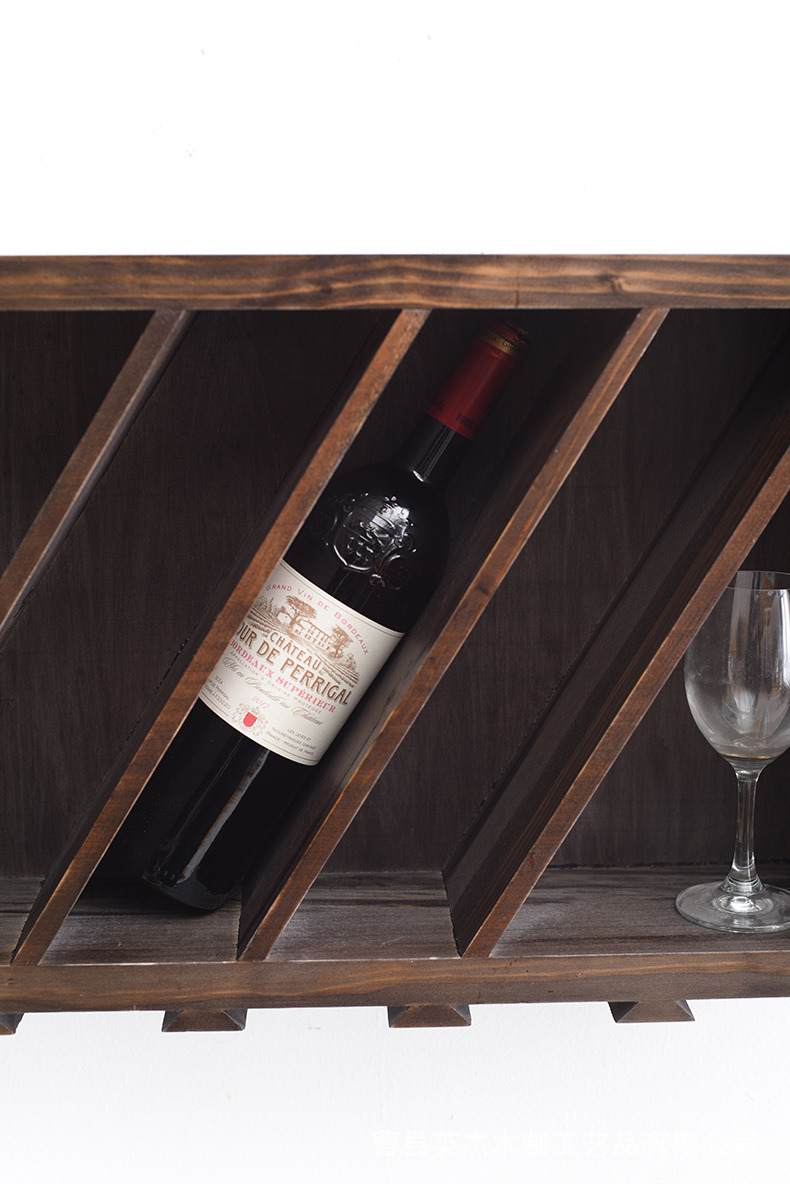 Hanging Wine Cabinet Creative Solid Wood Wall Hanging Wine Rack