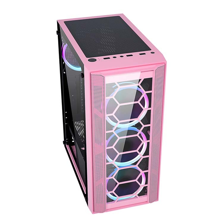 F07 Desktop PC Gabinete for Gaming with Acrylic Side Panel