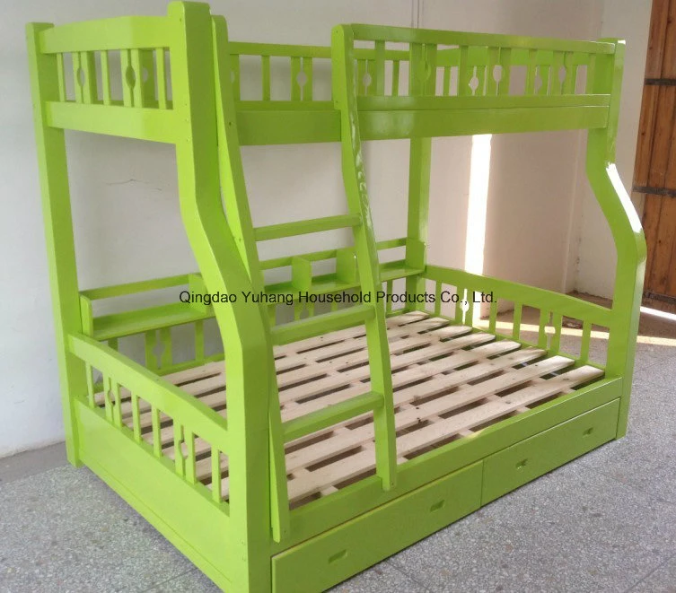 Green Color Wooden Kids Bunk Bed Good Style Bunk Bed (M-X1102)
