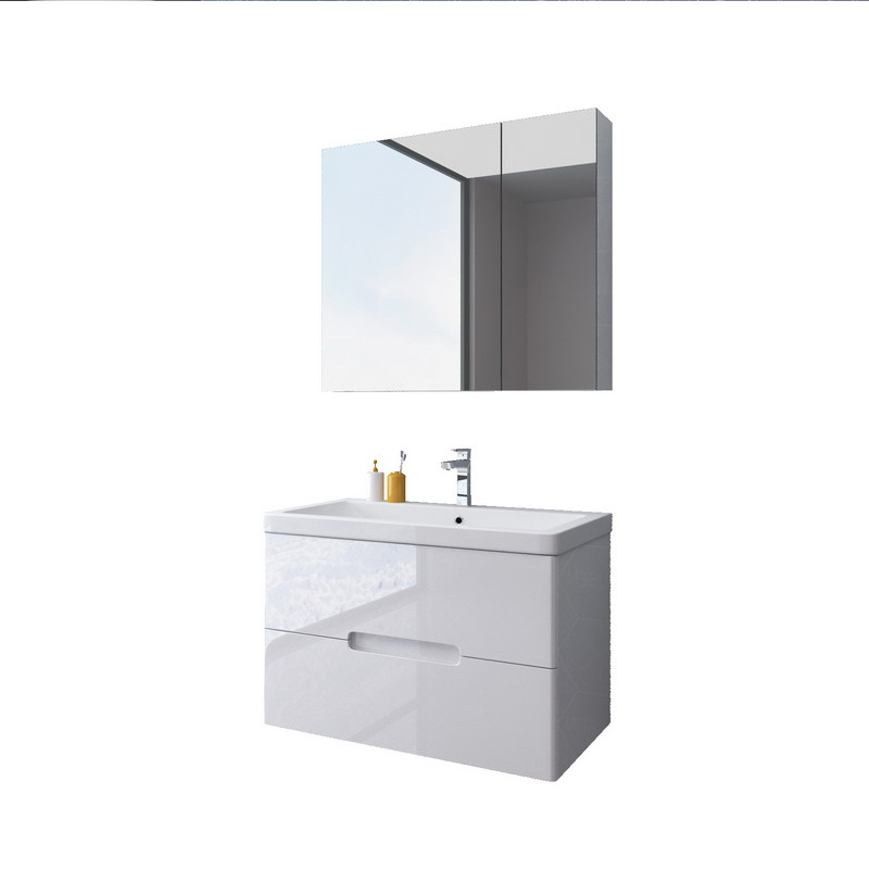 Popular Wall Mounted Bathroom Vanities with Mirror and Side Cabinets