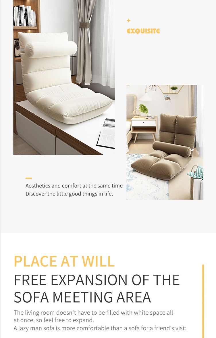 Adjustable Sleeping Sofa Bed Ergonomic Living Room Floor Gaming Sofa Chair