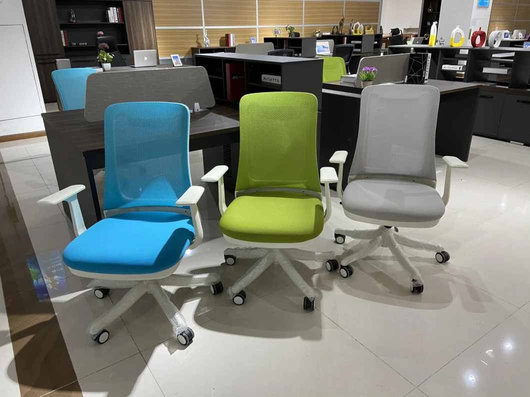 Modern White Frame Office Swivel Mesh Comfort Staff Chair Vistor Chair Meeting Chair