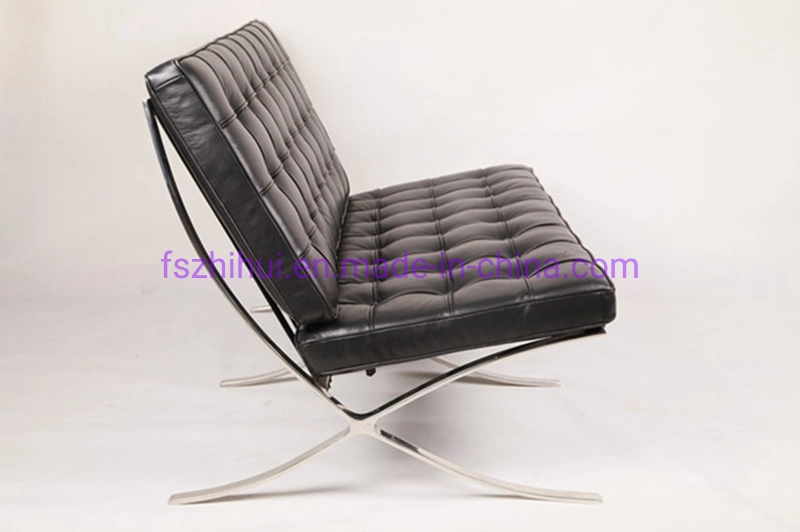 Living Room Genuine Leather Sofa Leather Chair Designers Barcelona Chair
