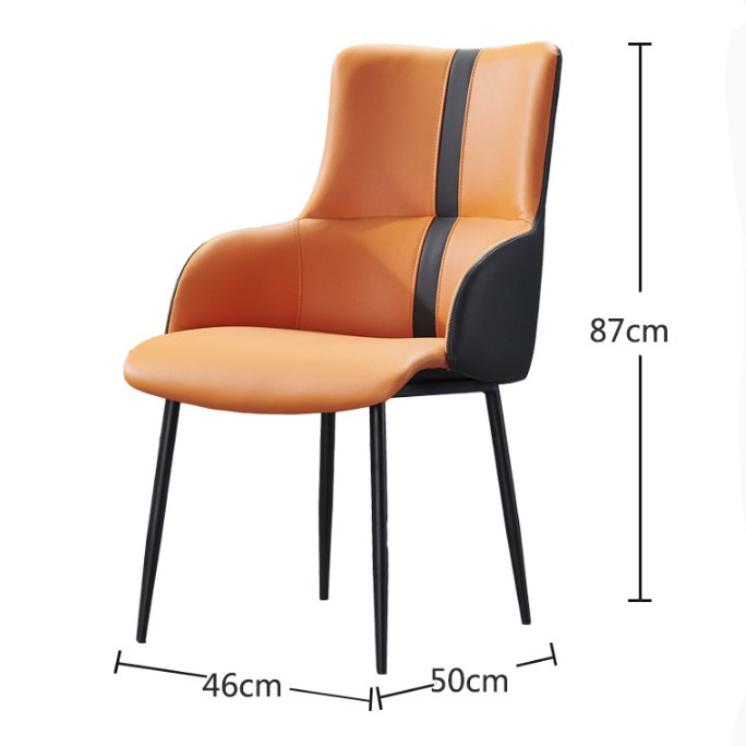 Modern Furniture Leisure Living Room Steel Base Leather Dining Chairs
