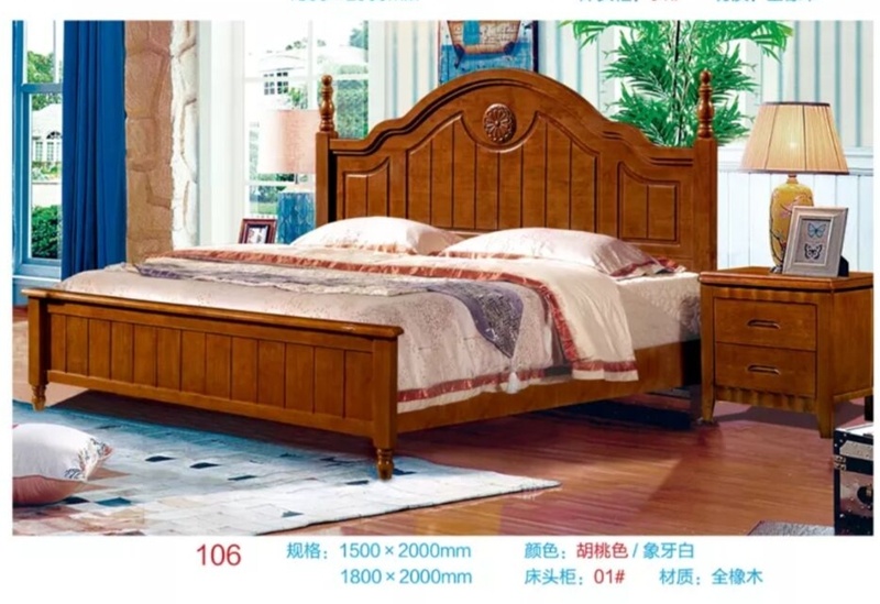 Cheap Wooden Bed /Home Furniture Solid Wood House Beds
