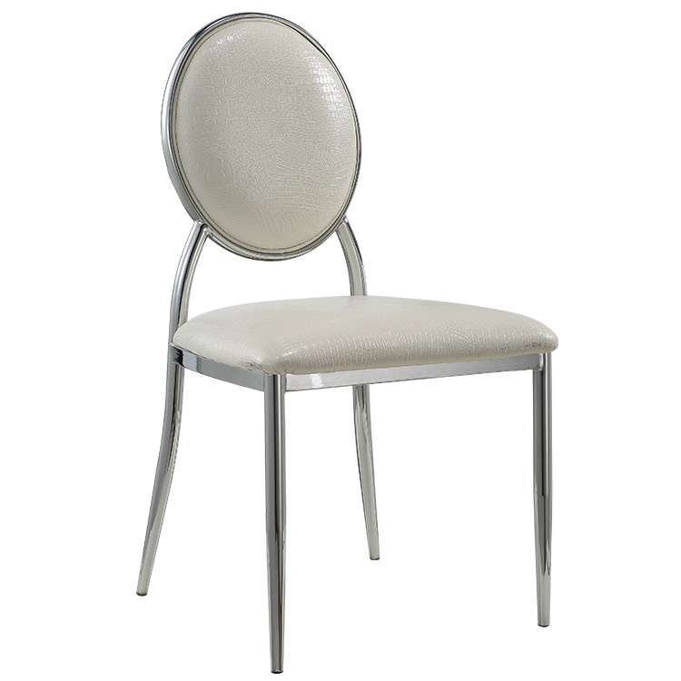 White PU Chairs Stainless Steel Chairs Dining Chairs