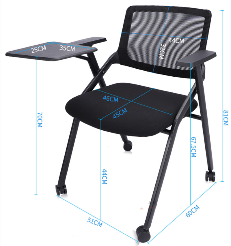 Office Training Chair with Clipboard Folding Conference Desk Chair News Chair Student Desk Chair Office Meeting Chair Furniture